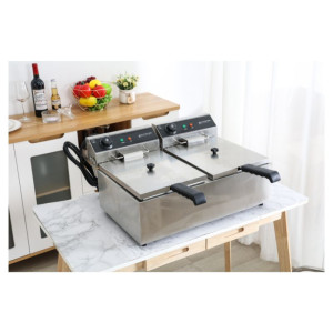 Profesionalna cvrtnik Dynasteel - 2 x 10 L | Kapaciteta 20 L | Nerjaveče jeklo | Moč 2 x 3000 W