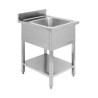 Potopite 1 korito z naslonom in polico - L 600 x P 600 mm - Dynasteel