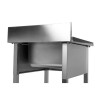 Potopite 1 korito z naslonom in polico - L 600 x P 600 mm - Dynasteel