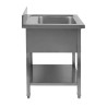 Potopite 1 korito z naslonom in polico - L 600 x P 600 mm - Dynasteel