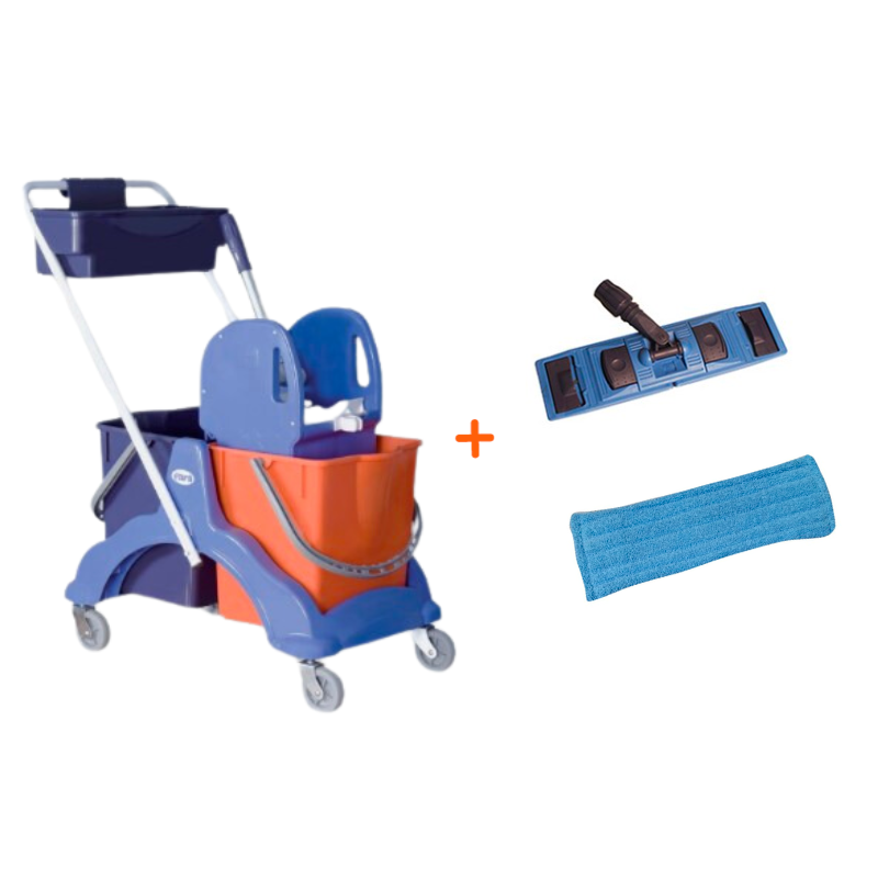 Washing Cart Kit with Frame and Mop - 2 x 15 L | Azurdi Washing Cart Kit with Frame and Mop - 2 x 15 L | Azurdi